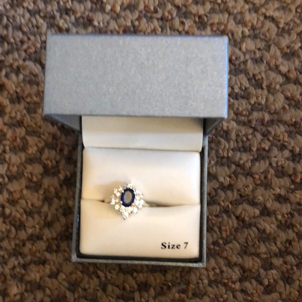 Faux Sapphire Ring - Size 7